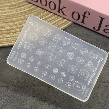 3D Buttons Nail Art Mold Silicone Cute Nail Charms Tool Women DIY Manicure Multi Shapes Button Small Model Resin Buckle Supplies