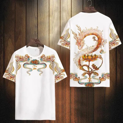 New Chinese Style T-Shirts Dragon Totem 3D Print Men Women Tees Short Sleeve Round Neck T Shirt Harajuku Y2K Tops Men's Clothing