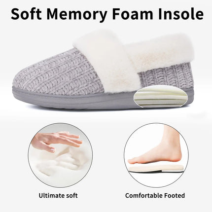 Litfun Fuzzy Cozy House Slippers For Woman Winter Indoor Warm Antiskid Plush Casual Slides Ladies Soft Memory Foam Bedroom Shoes