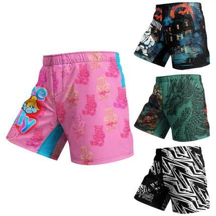 Boxing MMA Fight Shorts for Men 3D Print Pattern Women Polyester Fabric Casual Digital Printing Bjj Rashguard Muay Thai Shorts