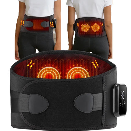 New Upgrade Electric Heating Waist Massager Support Belt Vibration Infrared Hot Compress Brace Belt Back Relax 3 Gear Adjustment
