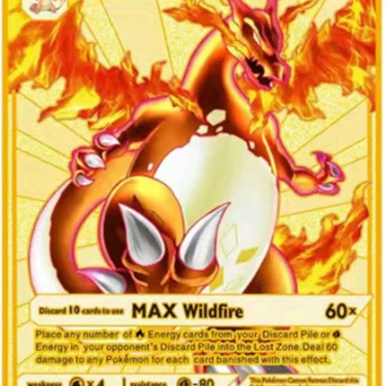 Pokemon English Metal Card Anime Pikachu Charizard Mewtwo Blastoise  Vmax Shiny Letters Game Collection Card Kids Toy Gifts
