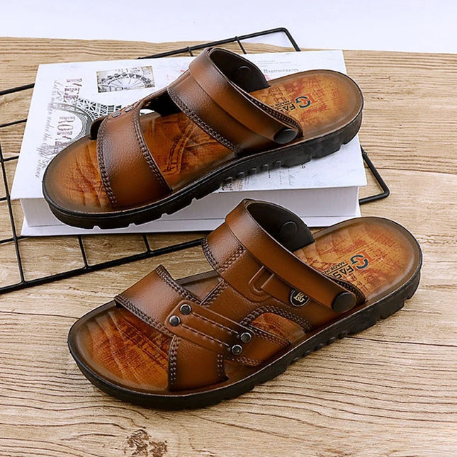 Sandals men's summer casual beach shoes men's Korean version of soft-soled outer wear dual-purpose - BSM MART