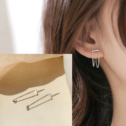 VENTFILLE 925 Sterling Silver Black Agate Rotund Earrings For Women Girl Originality Design Korean Jewelry Party Gifts Dropship