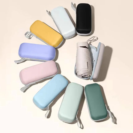 UPF50+ Mini Compact Pocket Umbrella For Women Light 5 Folding Sun Protection Sun Rain Small Card Bag Portable Umbrellas New