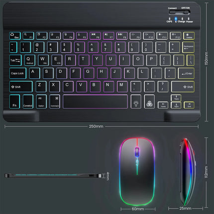 RGB Bluetooth Keyboard And Mouse Set Rechargeable Russian Keyboards Bluetooth Wireless Keyboard Mouse For Ipad Pro - product