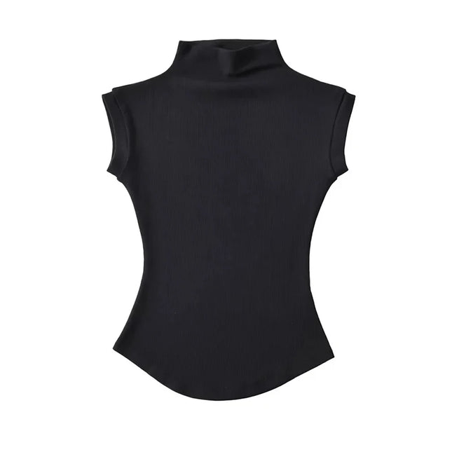 Women Summer Sexy Turtleneck Sleeveless T-Shirts Tops Solid Slim Fit Pullovers Causal Tees Shirts Female - product image 8