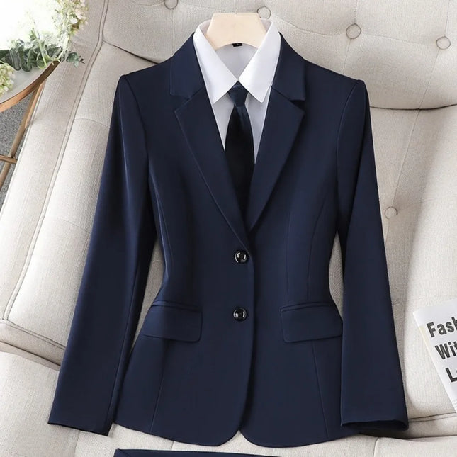 Women Suit Set Spring Summer Office Blazer Skirt Formal Workwear Hotel Receptionist Outfit - product image 2