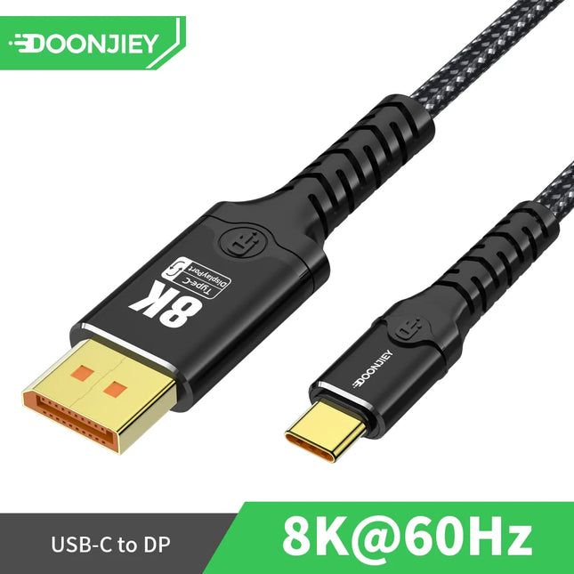16K DP to Type C Cable Bidirectional USB C to Displayport 2.1
