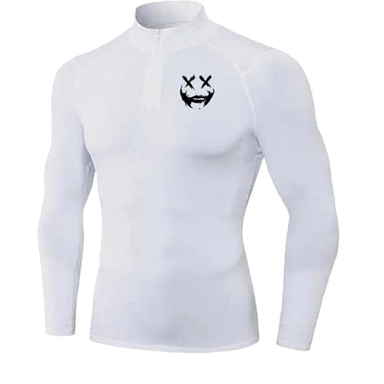 Men's Quick Dry Breathable Quarter Zip Polo Shirts Slim Fit Stretch Short Sleeve Stand Collar Workout Training Sport GYM