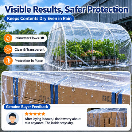 Transparent rain cover features with buyer feedback