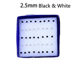 2.5mm Black White CZ