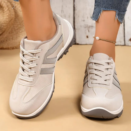 Women's Lace-up Sneakers Autumn Casual Comfortable Flat Shoes 2026 Fashionable Breathable Outdoor Womens Walking Shoes Plus Size