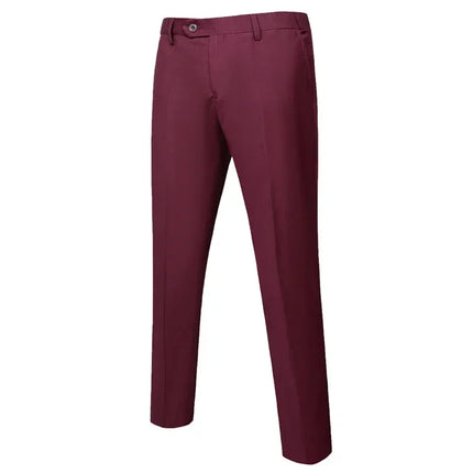 M-6XL Men's Fashion Boutique Solid Color Formal Business Suit Trousers Groom Wedding Dress Men Casual Suit Pants