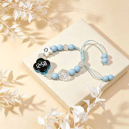 Macaron Beaded Cute Bracelet Watch for Girls New High-Appeal Colorful Bead Creative Children Watches Sweet Kids Gift Wristwatch