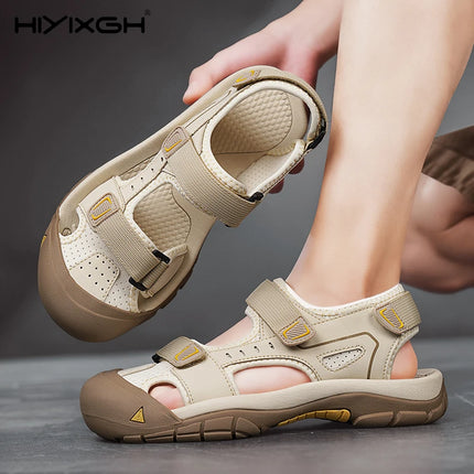 Vacation Summer Flats Non-slip Man Sandals New Design Men's Beach Shoes Handmade Leather Sandals Fashion Suitable Casual Shoes