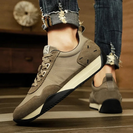 British Men's Spring/Autumn Chunky Sneakers High-Quality Breathable Canvas Casual Shoes Designer Comfy for Outdoor Walking Shoes