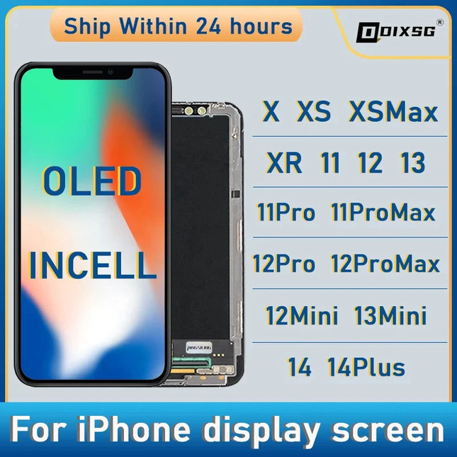 OLED für iPhone X XR XS Max LCD Incell für iPhone 11 12 13 Pro Max 13 Mini 14 Plus 15 OLED LCD Display Digitizer Baugruppe