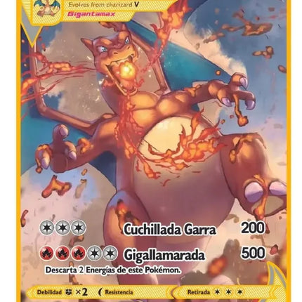 999999 Points HP Pokemon Metal Card Charizard Golden Metal Super Cards English Card Mewtwo Vmax Mega Anime Game Collection Gifts