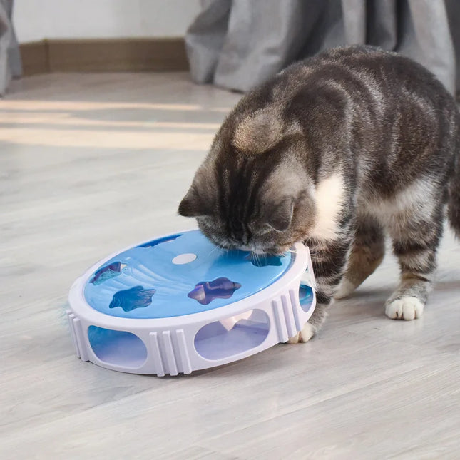 Electric cat toy with feather LED light automatic rotation light emitting intelligent electric cat - product image 7