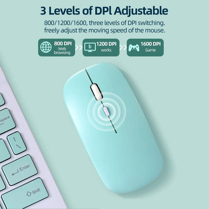 Wireless Bluetooth-compatible Mouse Portable Ergonomic Computer Mice For Laptop Ipad Tablet Pc Mobile Phone Office - product