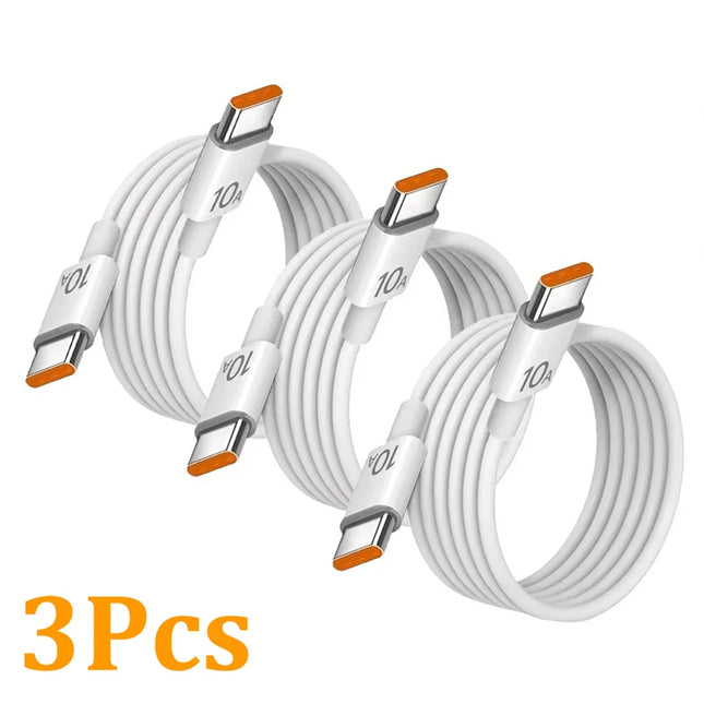 1/3 Stück 10A Kabel 120W Super Fast Charging Typ C zu Typ C Kabel Highspeed Datenübertragung für iPhone Samsung Xiaomi Ladekabel