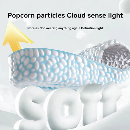 Heightening Running Insole for Shoes PU Popped Rice Particle Foam Super Elastic Insole Templates Feet Men Women