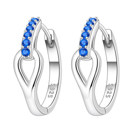 Orstarry 925 Sterling Silver Blue Zircon Starry Sky Earring Original Jewelry Hoop Earrings Women Jewelry Party Trendy Gifts