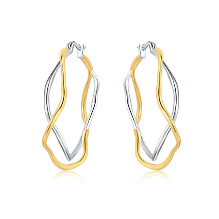 Original 2026 S925 Sterling Silver Zircon 18K Gold Lining Vintage Hoop Earrings for Women Birthday Party Wedding Gift Jewellery