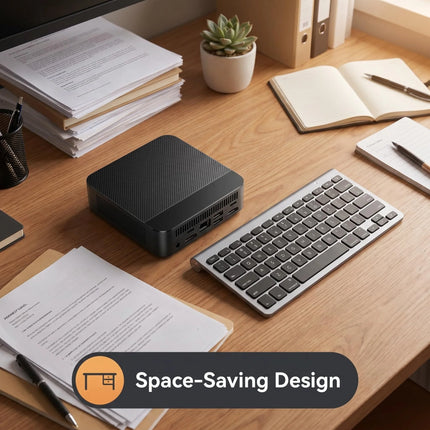 Compact Intel N150 Mini PC Multiple Configurations  NVMe SSD WiFi6 Triple 4K Silent Desktop for Home Office Media Editing