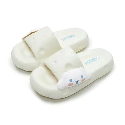 Cute Sanrio Kuromi My Melody Cinnamoroll Purin Cloud Platform Slippers Women Summer Soft Non-Slip Slides Indoor Beach Sandals