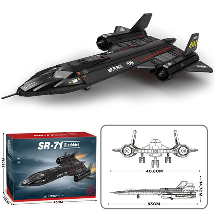 1733PCS SR-71 Blackbird Fighter Building Blocks Military Aircraft Model Bricks Set Collection Display Kids Toys Holiday Gifts
