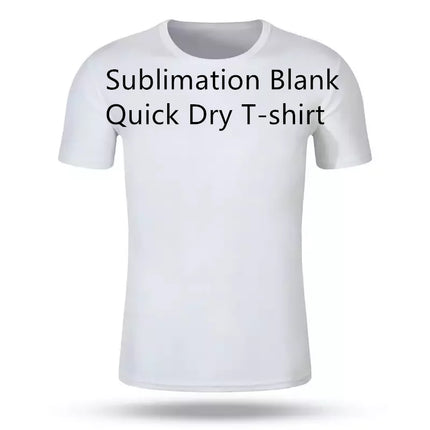 Sublimation Blank Quick Dry White T-shirt Summer Man Unisex O-neck Short SleeveTshirt Sports Clothing for Kids Adults Polyester