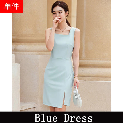 Women Casual 2 Pieces Set 2024 New Fashion Lantern Sleeve Jacket + White Dress Suit Office Ladies Business Blazers Skirt Set