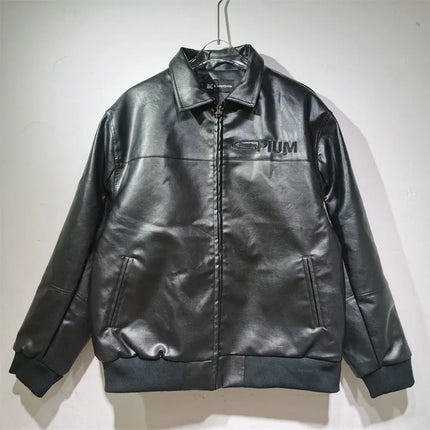 American-style heavy-duty jackets for men vintage embroidery baseball jacket unisex leather jacket motorcycle coats men jacket