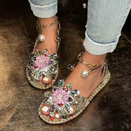 Fashion Flower Decoration Sandals Women Summer New Casual Open Toe Trend Sandals Casual Anti-slip Designer Casual Shoes Women