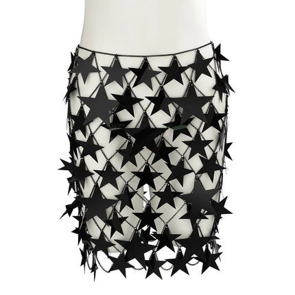 Sexy Shining Star Women's Dresses Backless Black Color For Beach Nightclub Party Prono Night Bodycon Shorts Hollow Out Dresses