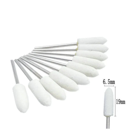 10pcs/set Corundum Nail Drill Bits 3/32" Rotary Ceramic Stone Burr Cutters for Manicure Nails Accessories Tool