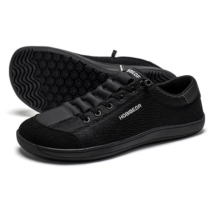 Black HOBIBEAR mesh sneakers with black patterned soles