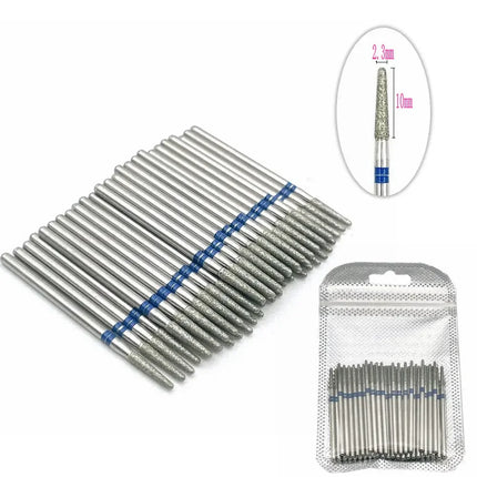50pcs Diamond Nail Drill Cuticle Clean Bit Set Manicure Electric Cutter Bits Accessories Dead Skin Remove Tool
