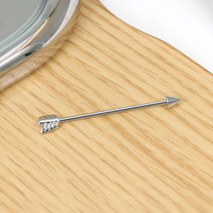 16G Skeleton Hand Industrial Barbell Surgical Steel Short Cartilage Earring Body Piercing Jewelry for Women Men Rod Length 38mm