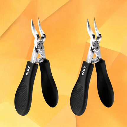 KHTO Professional Heavy-Duty Steel Toenail Clipper with Serrated Blade Thick & Ingrown Nails, Durable Trimmer for - product i