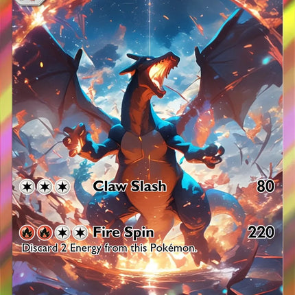 Potdemiel Pokemon Cards Charizard Rare Holo Card PTCG Trading Cards Game Card Set Collectible Pokemon Charizard Cards Gift