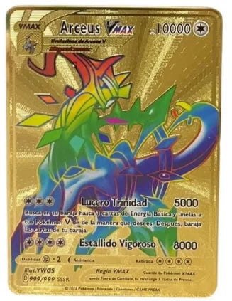 999999 Points HP Pokemon Metal Card Charizard Golden Metal Super Cards English Card Mewtwo Vmax Mega Anime Game Collection Gifts