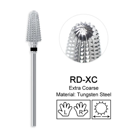 5 In 1 Carbide Nail Drill Bits Dual Rotation Volcano Tornado Milling Cutter Nails Polishing Gel Remover Manicure Tools 3/32"
