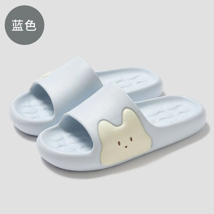 Cartoon Cute Rabbit Thick Bottom Home Slippers Women's Summer Comfortable Soft Cloud EVA Slippers Woman Candy Color Couple Slide