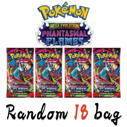 Random 18 bag Pokemon TCG Booster Pack Mega Evolution Ascended Heroes English Version Cards Per Pack Rare Trading Cards