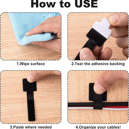 New Reusable Cable Ties Ties Self-Adhesive Power Cord Cable Holder Adjustable Cord Storage Desktop Organiser Manager