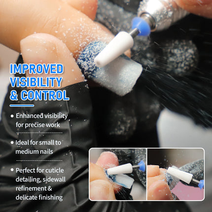 5-IN-1 Ceramic Nail Drill Bits for Efile Flat Top Left Right Hand Use Bit Hard & Soft Gel Removal Polishing Manicure Salon Tools