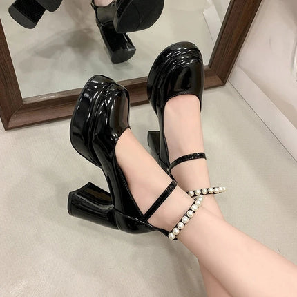 High Heels Women's 2026 Summer New French Waterproof Platform Elegant Single Shoes